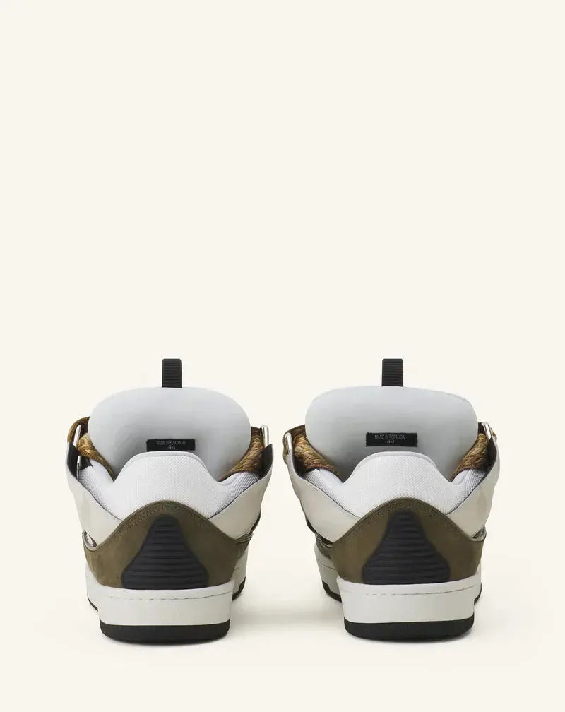 Lanvin Curb Blanc Et Kaki