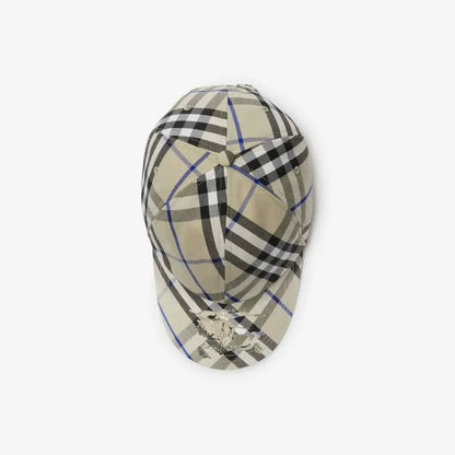 Casquette Burberry en coton mélangé Check EKD LICHEN