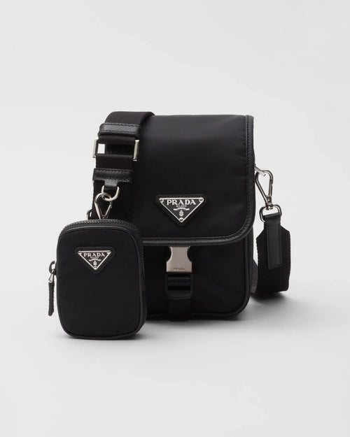 Sac porté épaule en Re-Nylon et cuir Saffiano