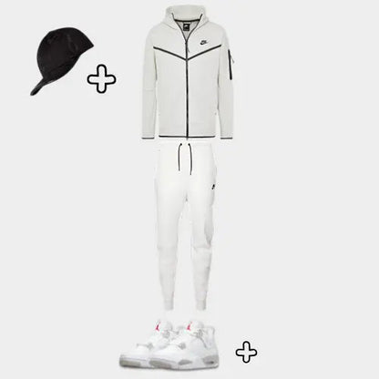 Outfit Tech Fleece Blanc + Casquette Offerte
