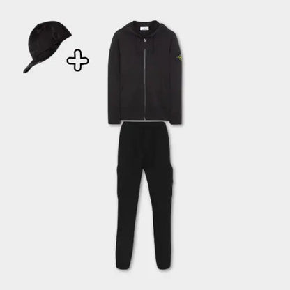 Ensemble Stone Island Noir + Casquette offerte