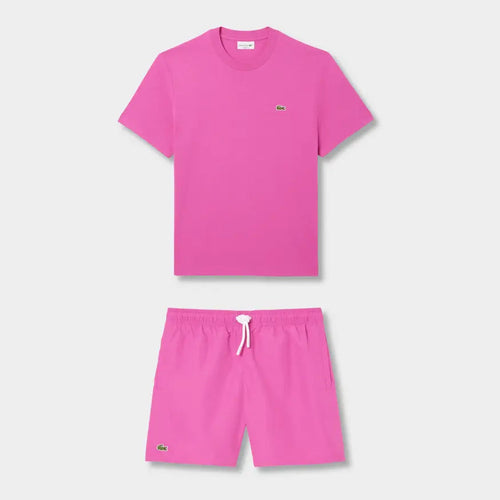 Ensemble short/t-shirt Lacoste Rose vif