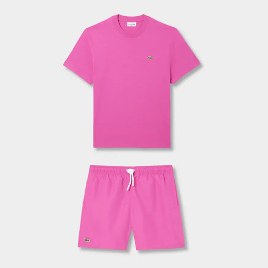 Ensemble short/t-shirt Lacoste Rose vif