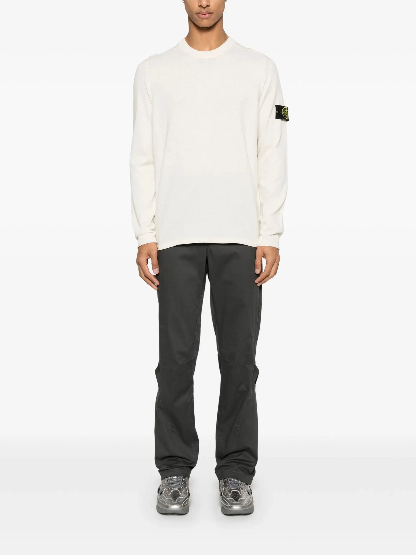 Stone Island Pull Col Rond Beige