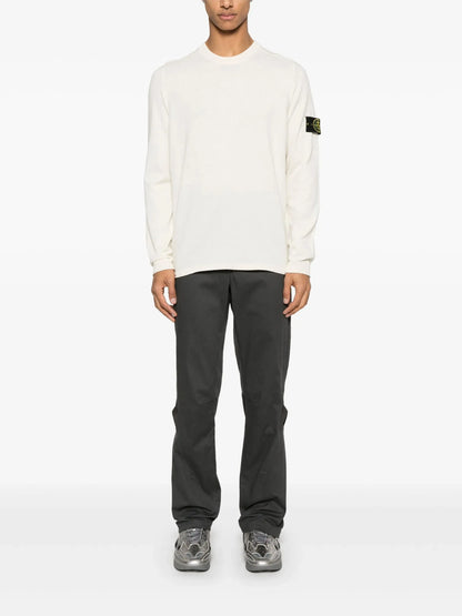 Stone Island Pull Col Rond Beige