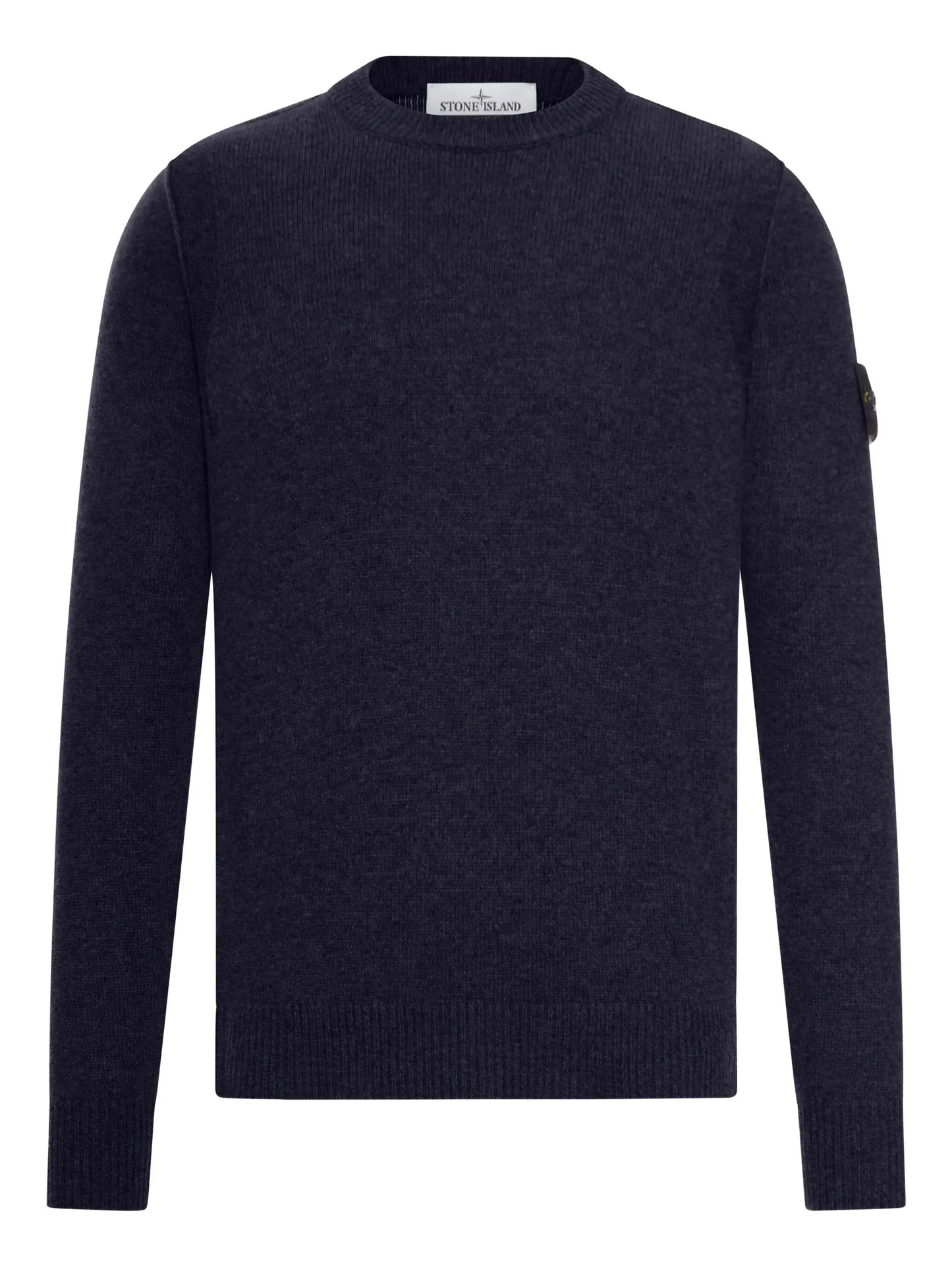 Stone Island Pull Col Rond Bleu Marine