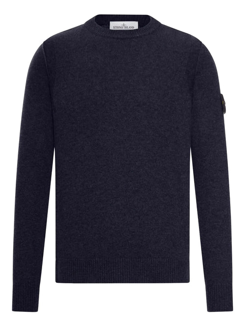 Stone Island Pull Col Rond Bleu Marine