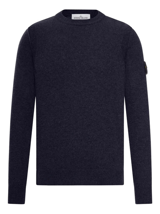 Stone Island Pull Col Rond Bleu Marine