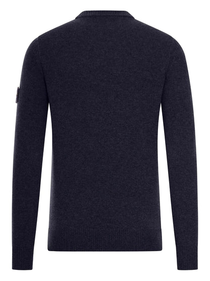 Stone Island Pull Col Rond Bleu Marine