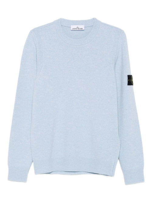 Stone Island Pull Col Rond Bleu