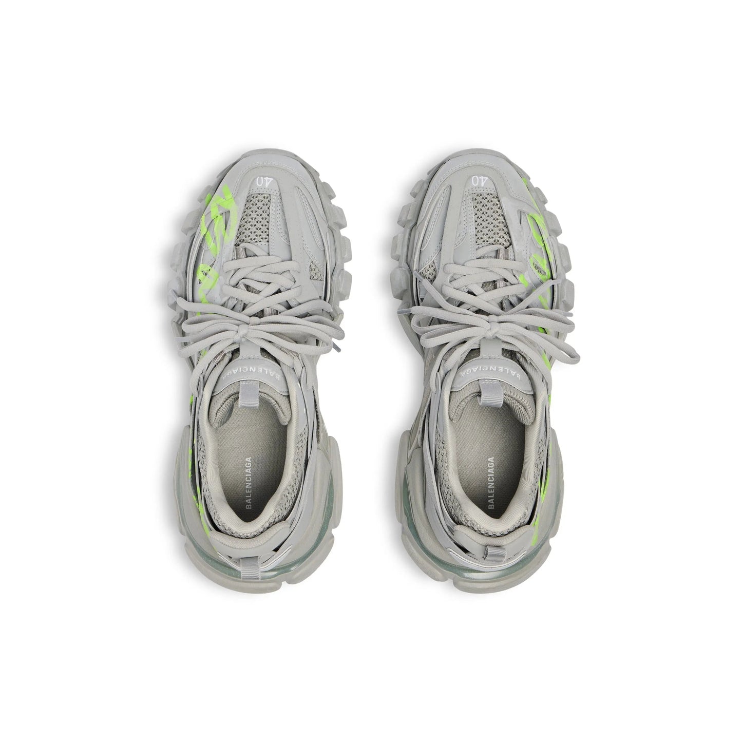 Balanciaga Track Gris Avec Logo Jaune Fluo