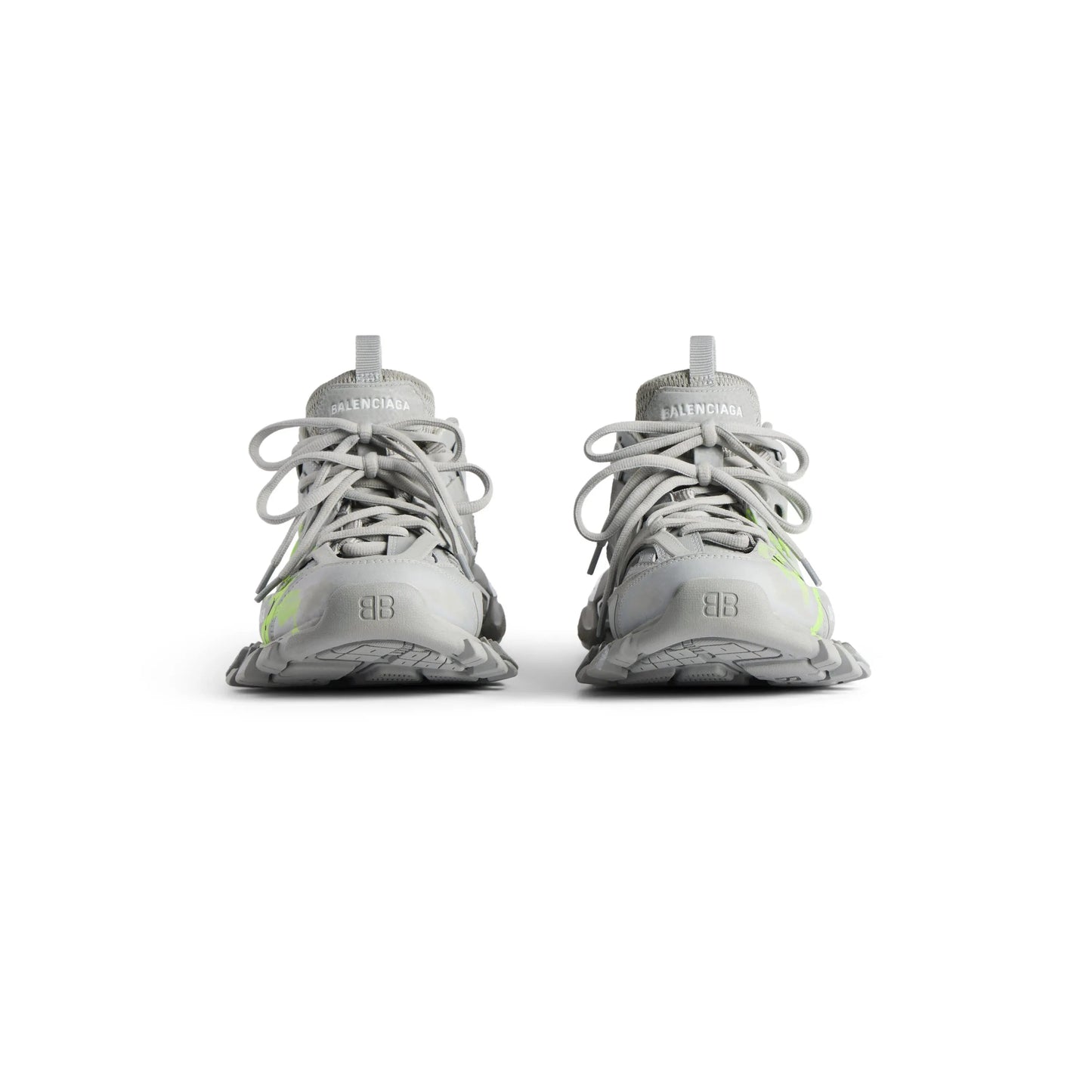 Balanciaga Track Gris Avec Logo Jaune Fluo