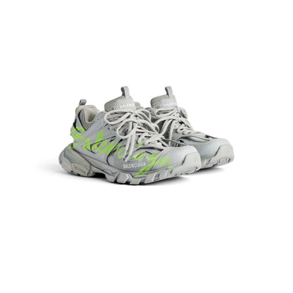 Balanciaga Track Gris Avec Logo Jaune Fluo
