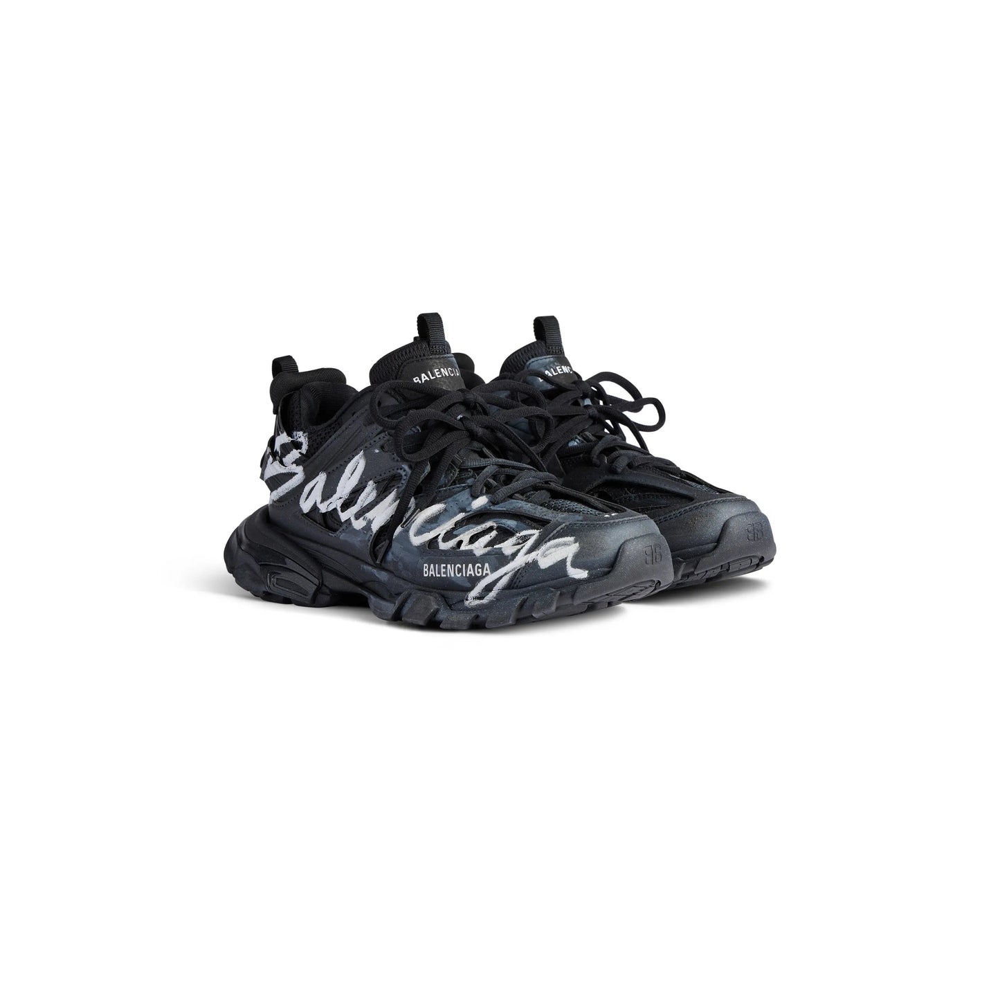 Balanciaga Track Noir Avec Logo Blanc