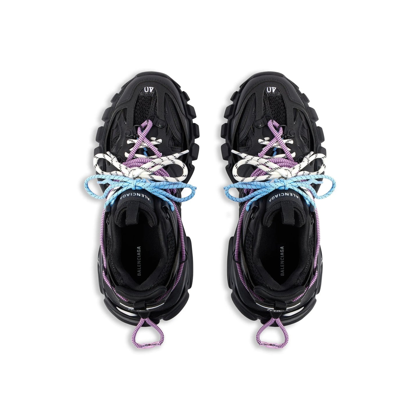 Balanciaga Track Noir Avec Laces Rose Et Bleue