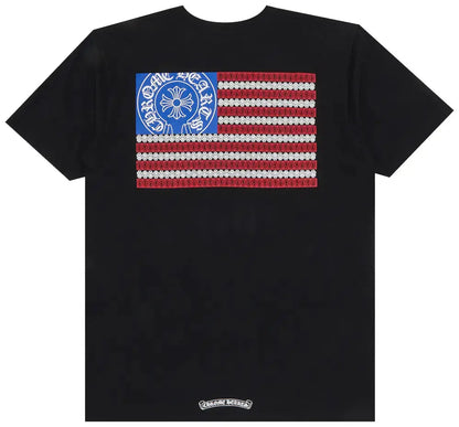 T-Shirt Chrome Heart Noir Drapeau US