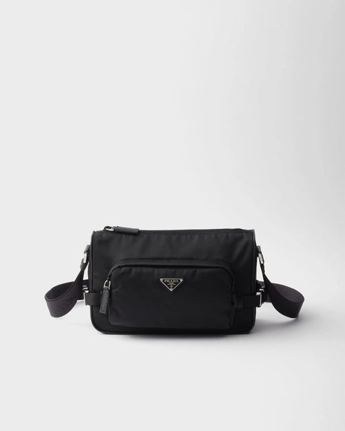 Sac de taille moyenne porté épaule en Re-Nylon et cuir Saffiano