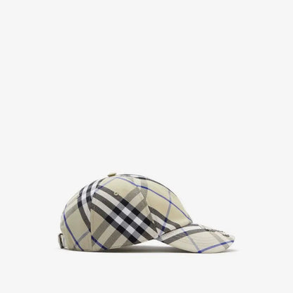 Casquette Burberry en coton mélangé Check EKD LICHEN
