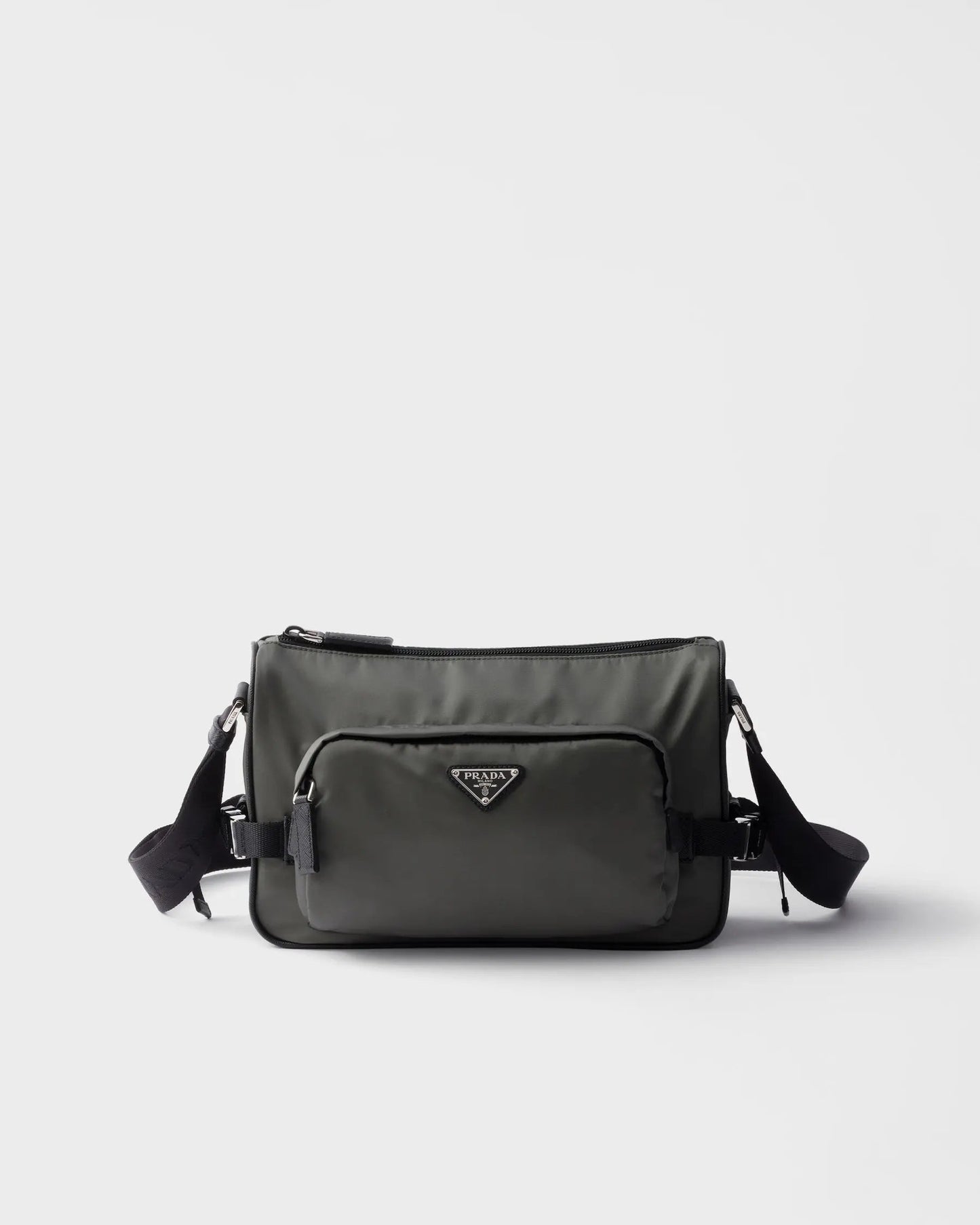 Sac de taille moyenne porté épaule en Re-Nylon et cuir Saffiano