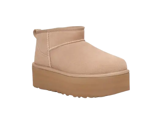 UGG Botte Classic Ultra Mini à plateforme Beige