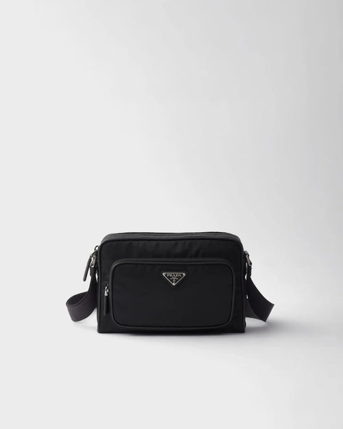 Petit sac porté épaule en Re-Nylon et cuir Saffia