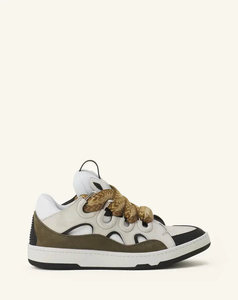 Lanvin Curb Blanc Et Kaki