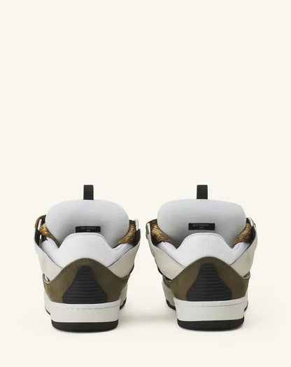 Lanvin Curb Blanc Et Kaki