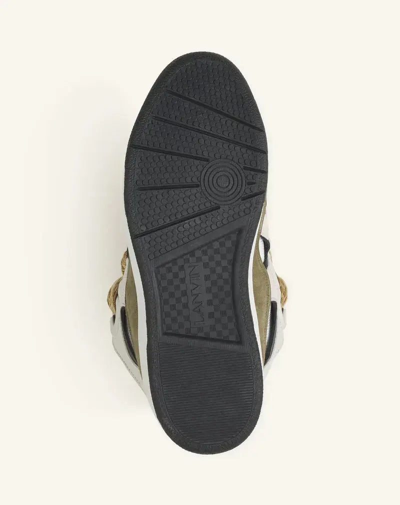 Lanvin Curb Blanc Et Kaki