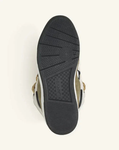 Lanvin Curb Blanc Et Kaki