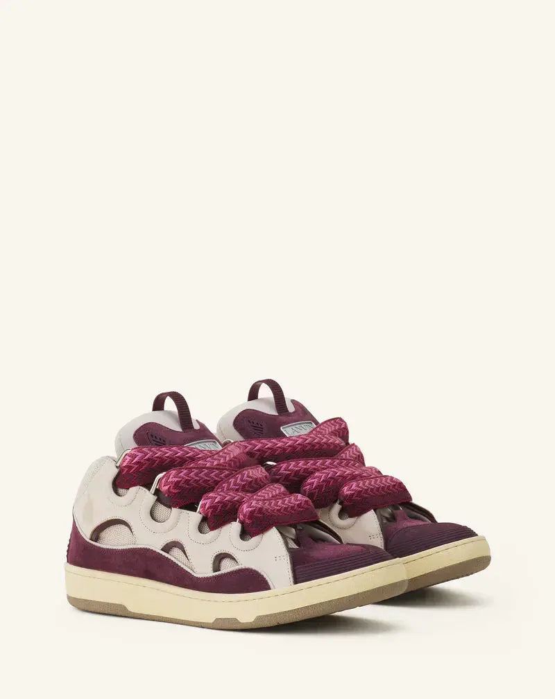 Lanvin Curb Beige Et Bordeaux