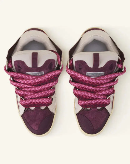 Lanvin Curb Beige Et Bordeaux