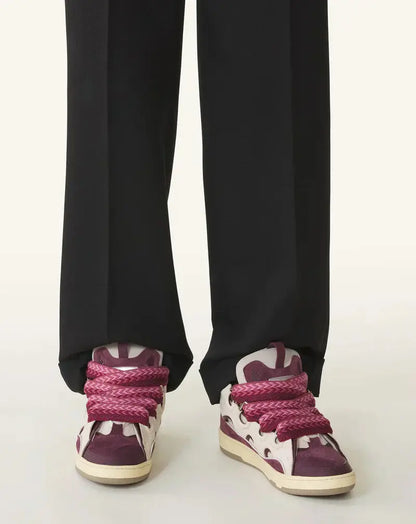 Lanvin Curb Beige Et Bordeaux