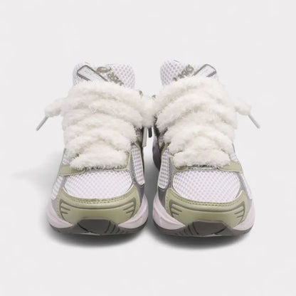 GEL-1130 Dried Leaf Green - Fluffy Laces White