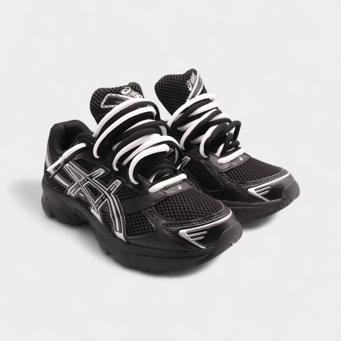 GEL-1130 Black Pure Silver - Double Laces (GS)