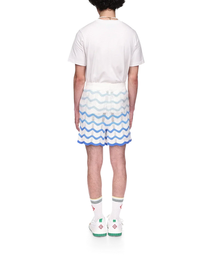 Wavy Gradient Crochet Shorts - Casablanca