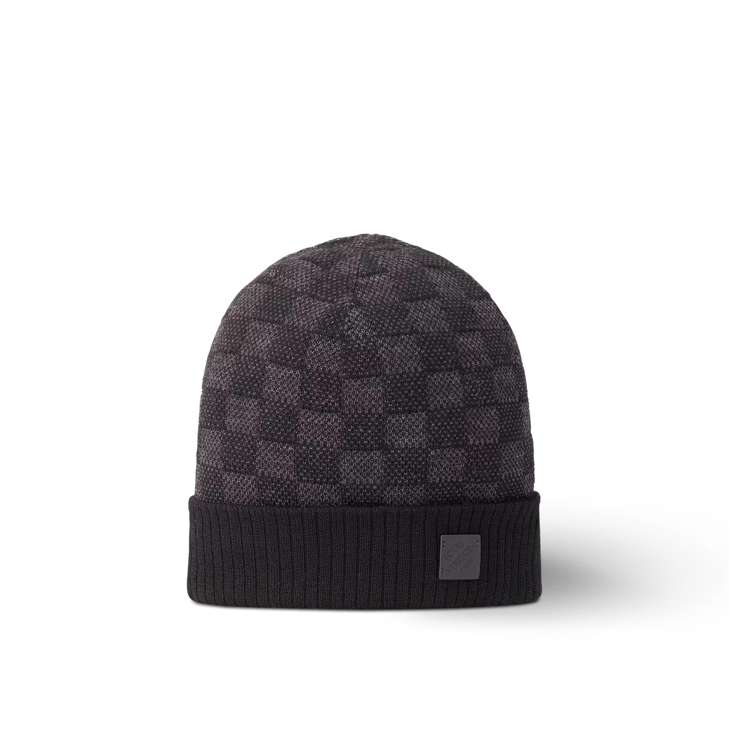 Bonnet et Écharpe Neo Petit Damier Gris Foncé