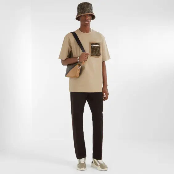 Fendi Chapeau en nylon FF Beige