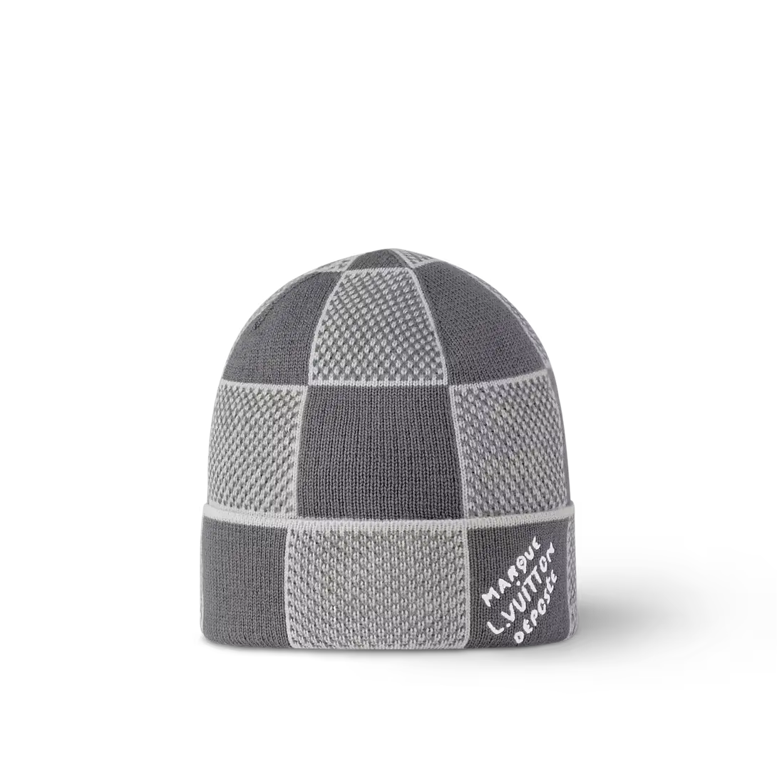 Bonnet et Écharpe Damier Heritage Gris