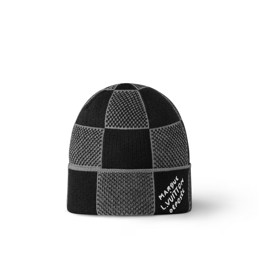 Bonnet et Écharpe Damier Heritage Noir