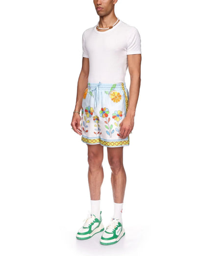 Yoruba Flowers Silk Shorts