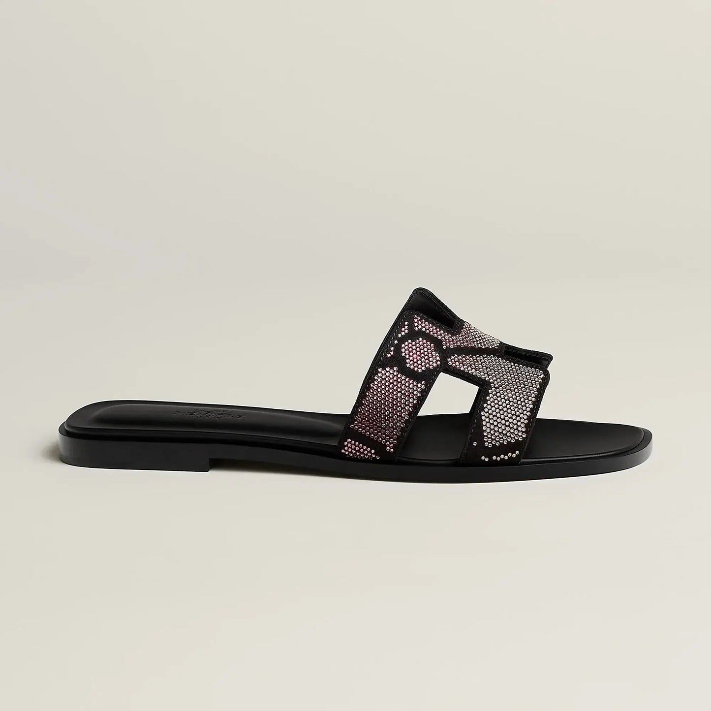 Sandales Oran Noir Et Rose