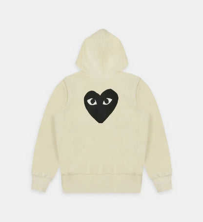 Sweat zippé CDG Avec Capuche Beige